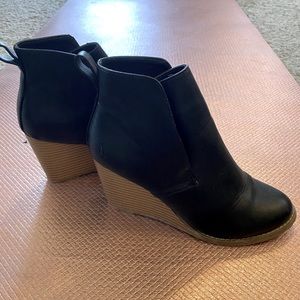Black Nautica Ankle Boot Wedges